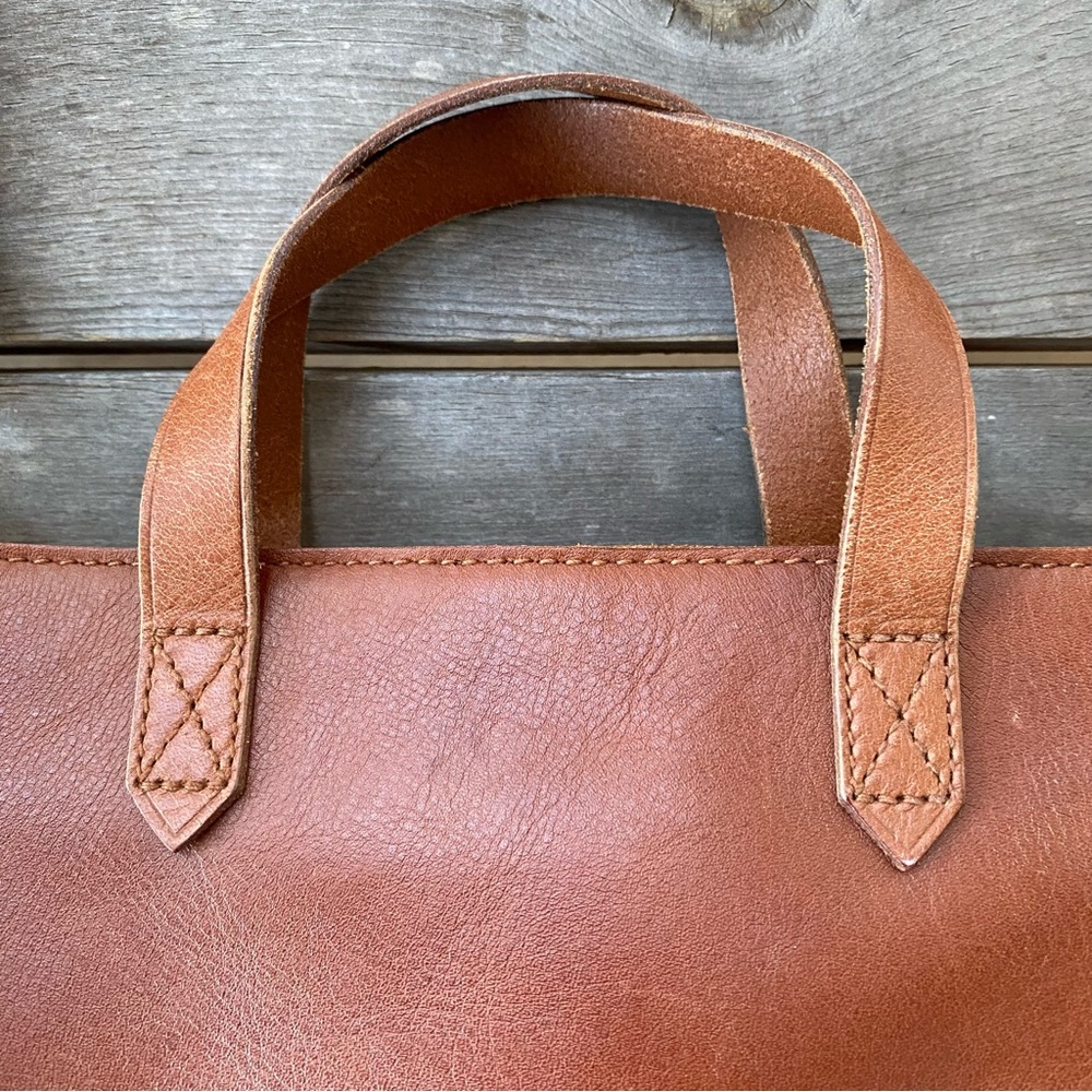 Madewell Mini Transport Tote Brown Leather - Picture 3 of 9